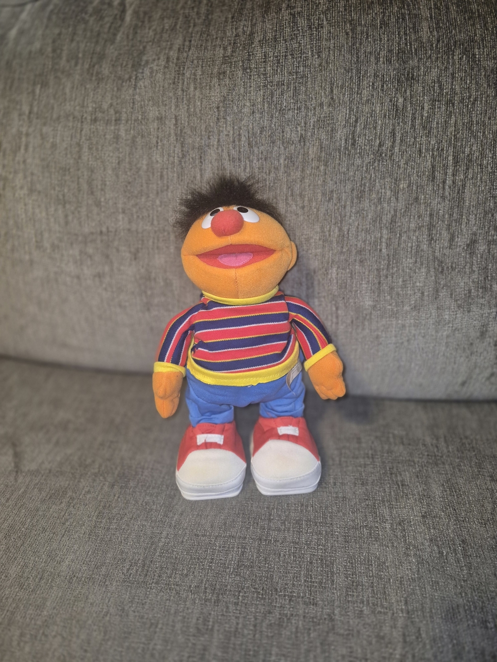 Ernie Plush Toy in Orange with Red Shoes and Striped Shirt